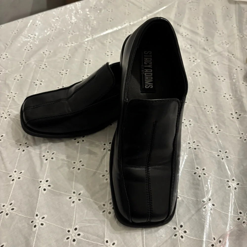 Stacy Adams Boys Classic Black Slip-On Loafers Size 5 M